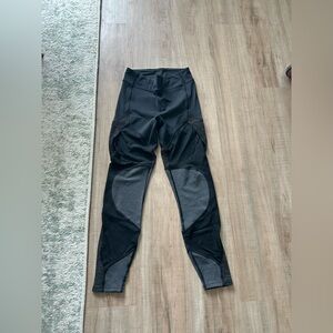 lululemon athletica Black and Charcoal Mesh Panel Leggings